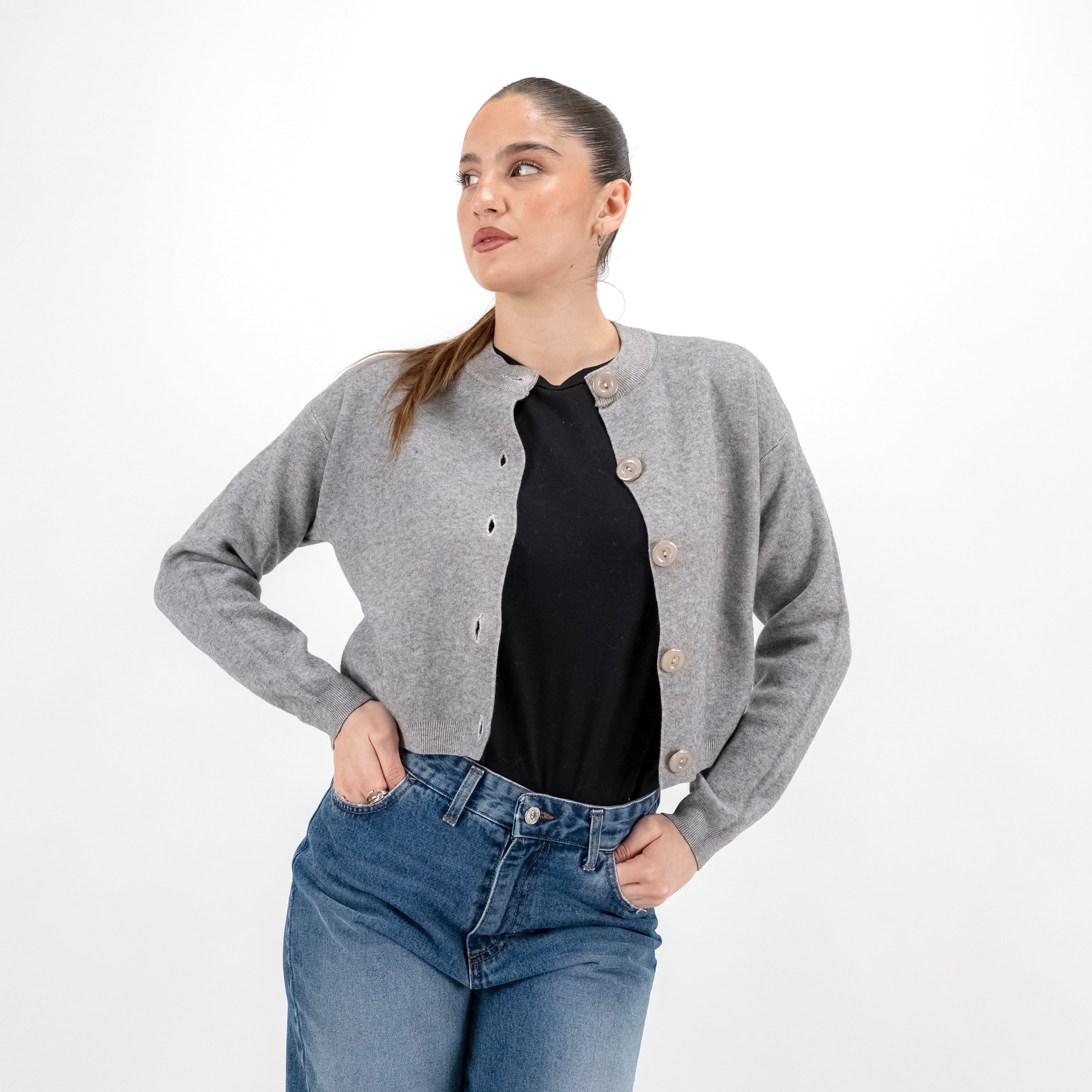 SOUTHLAB CARDIGAN CHAN GRIGIO