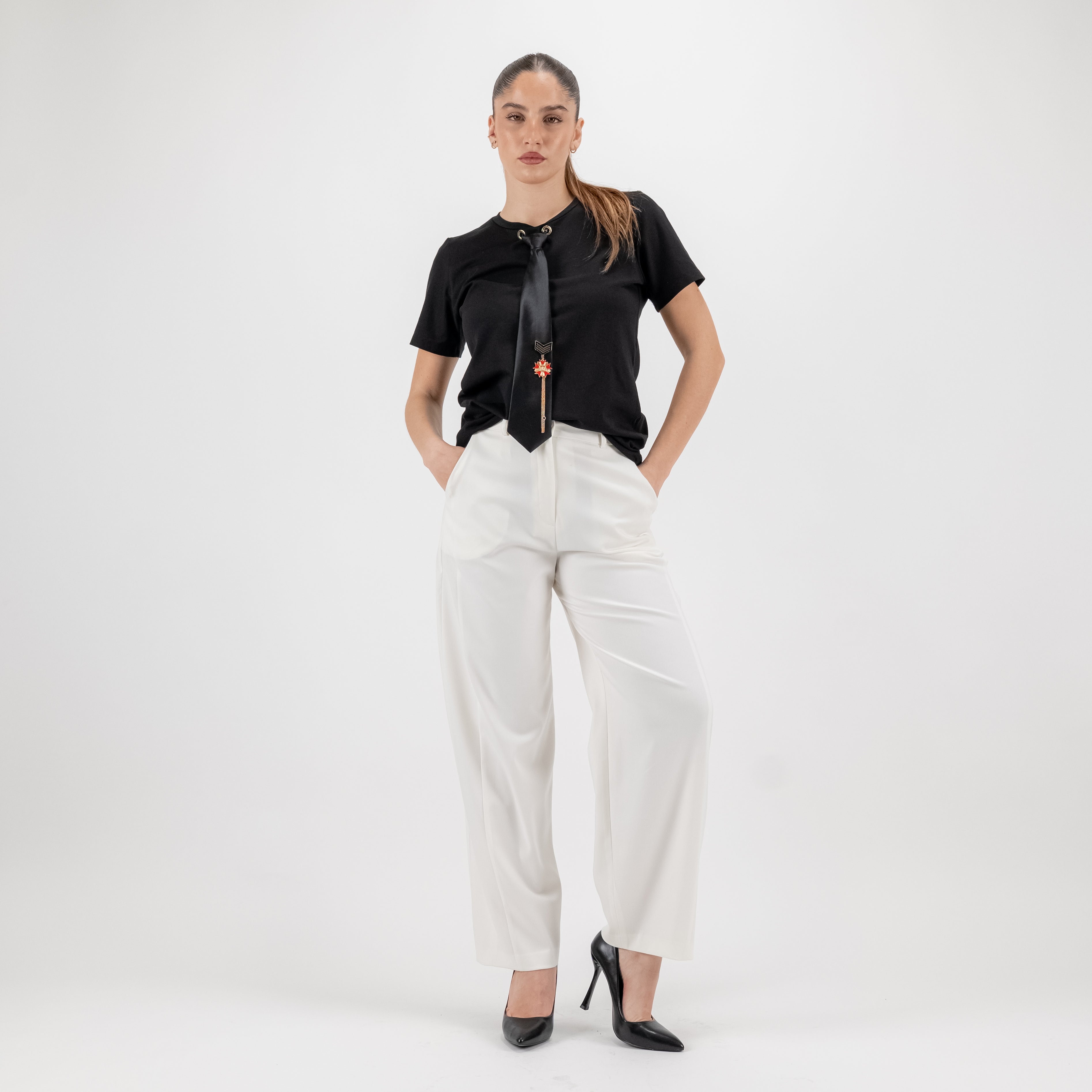 JETAIME PANTALONE BARREL WOOL OFF WHITE