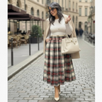 SARTORIA GONNA TARTAN PANNA