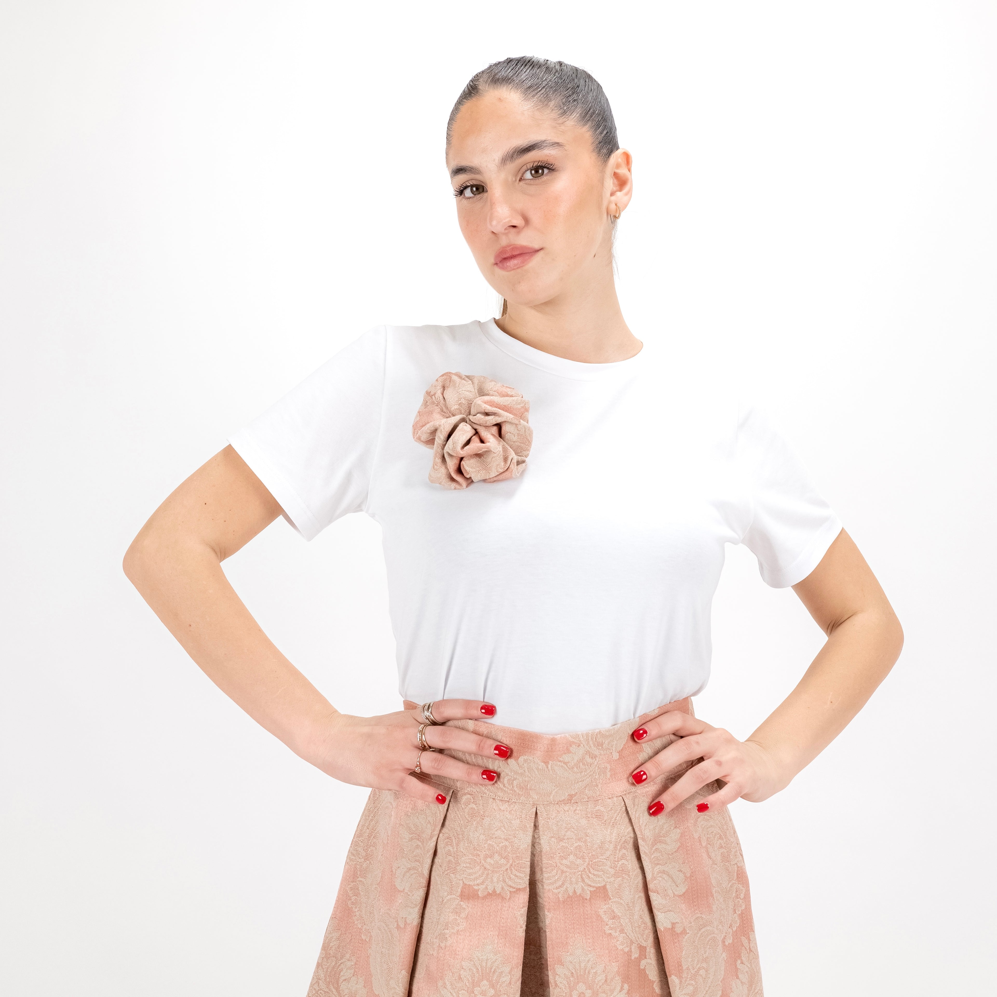 SARTORIA T-SHIRT DAMASCO ROSA
