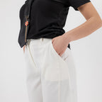 JETAIME PANTALONE BARREL WOOL OFF WHITE