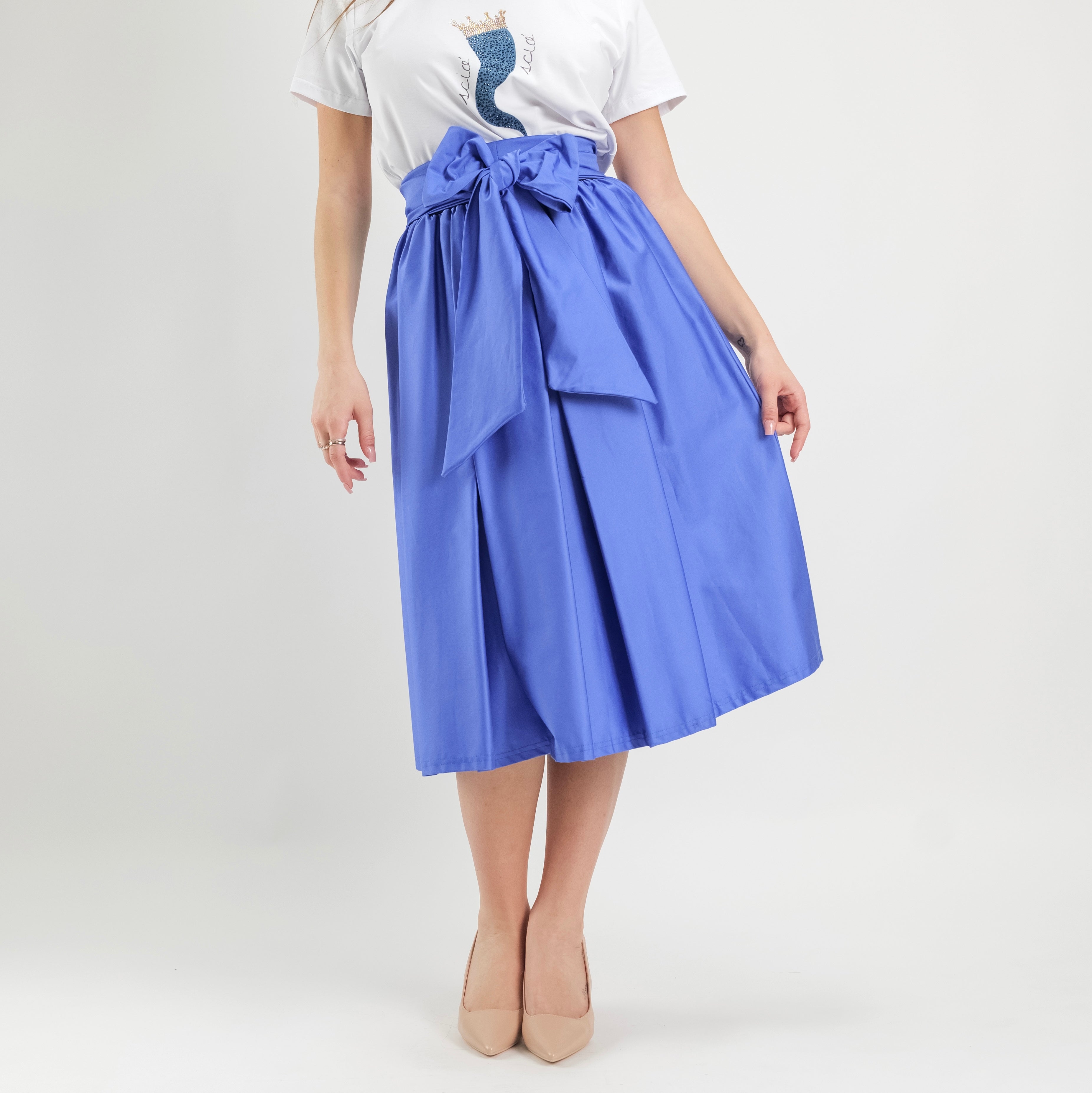 SARTORIA GONNA ECOLE BLU LAVANDA