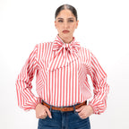 SARTORIA BLUSA FIOCCO STRIPE