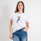 JETAIME T-SHIRT FLOWER HORN BLU