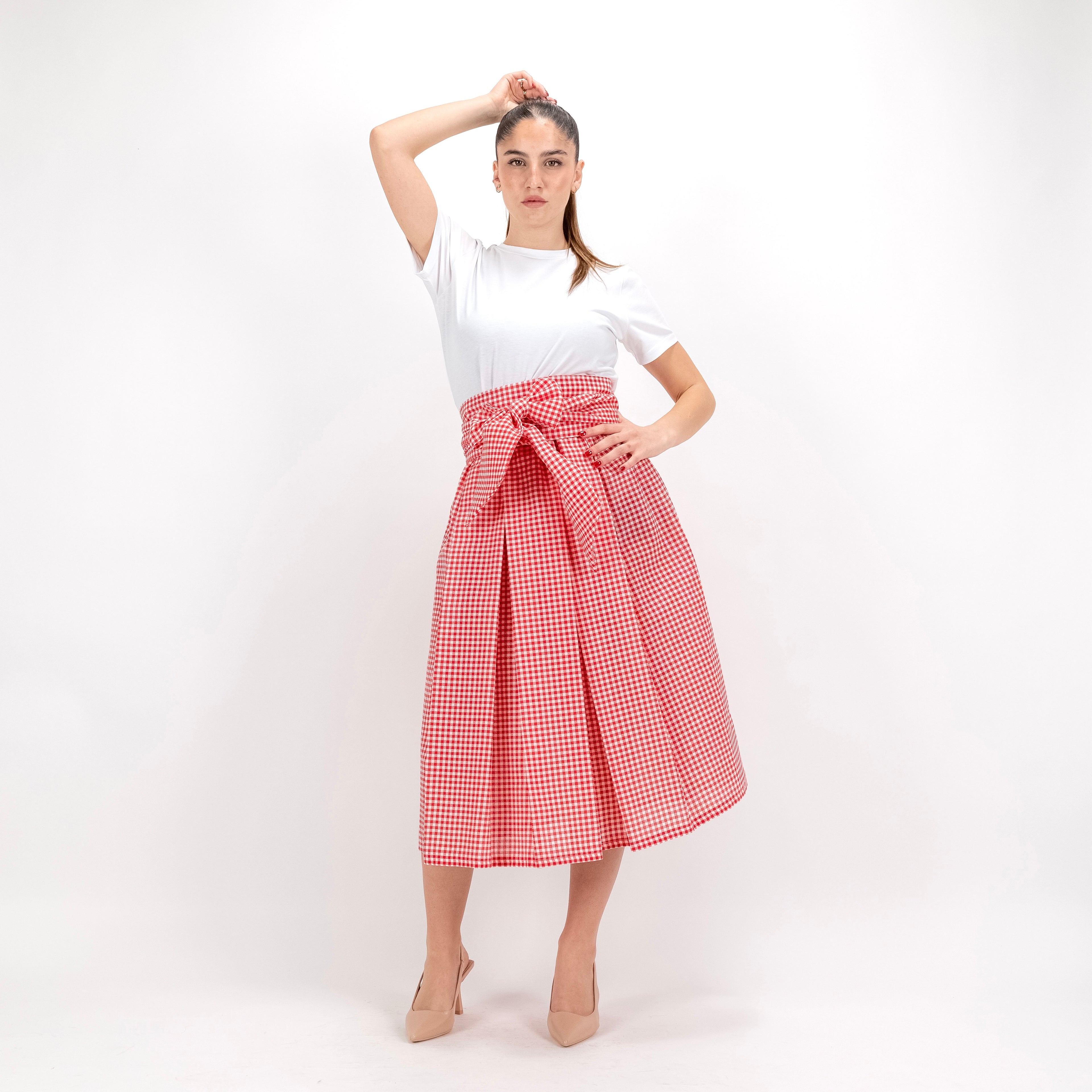 SARTORIA GONNA FIOCCO VICHY