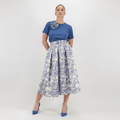 SARTORIA GONNA MIDI TOILE BLU