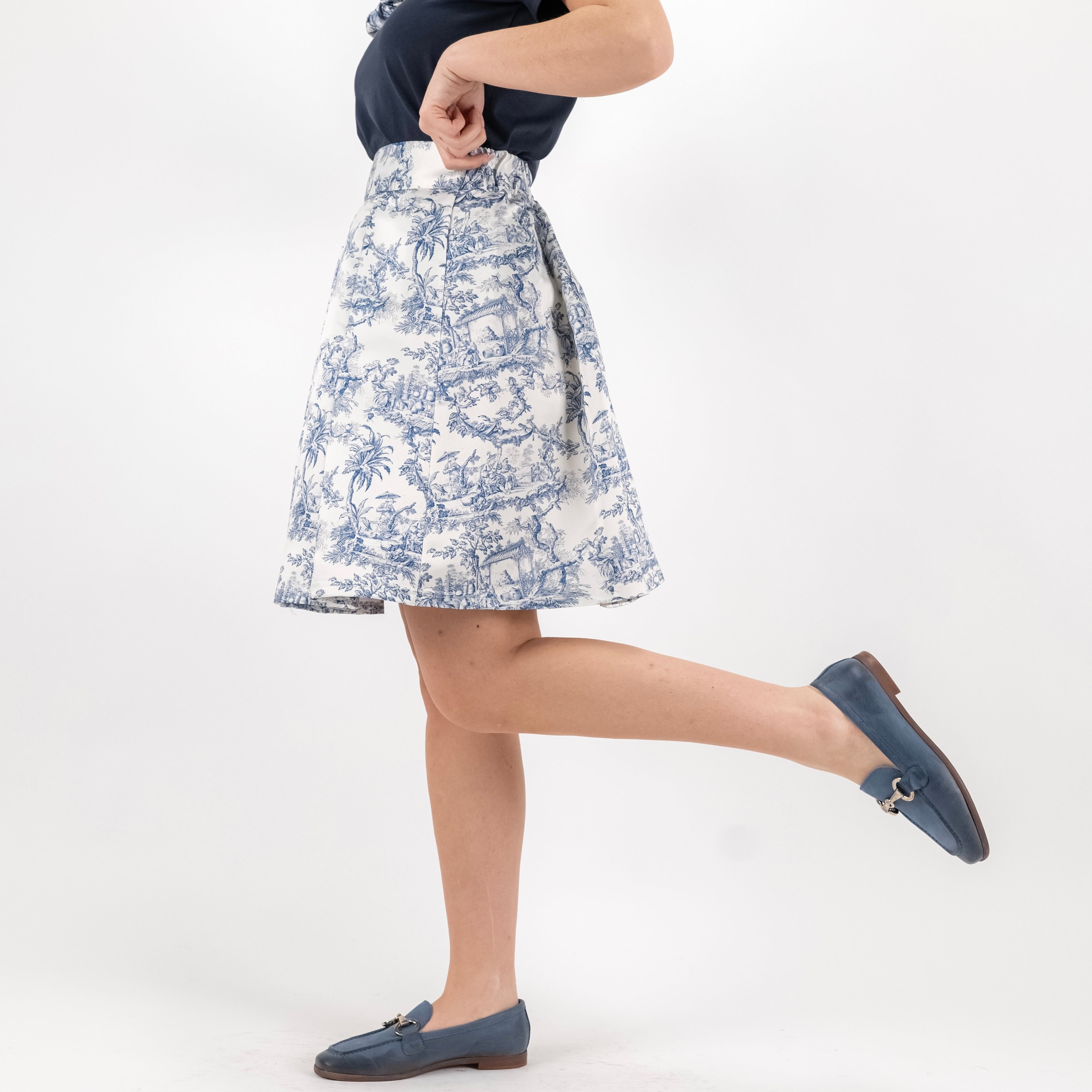 SARTORIA GONNA MINI TOILE BLU