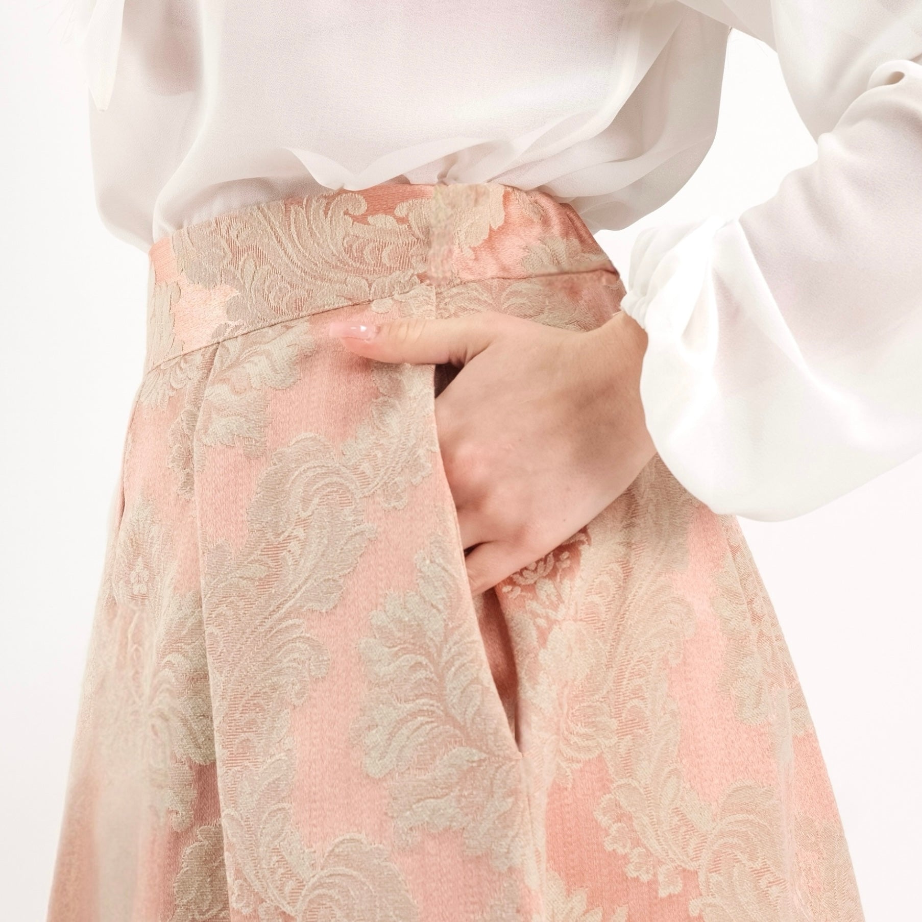 SARTORIA GONNA DAMASCO ROSA