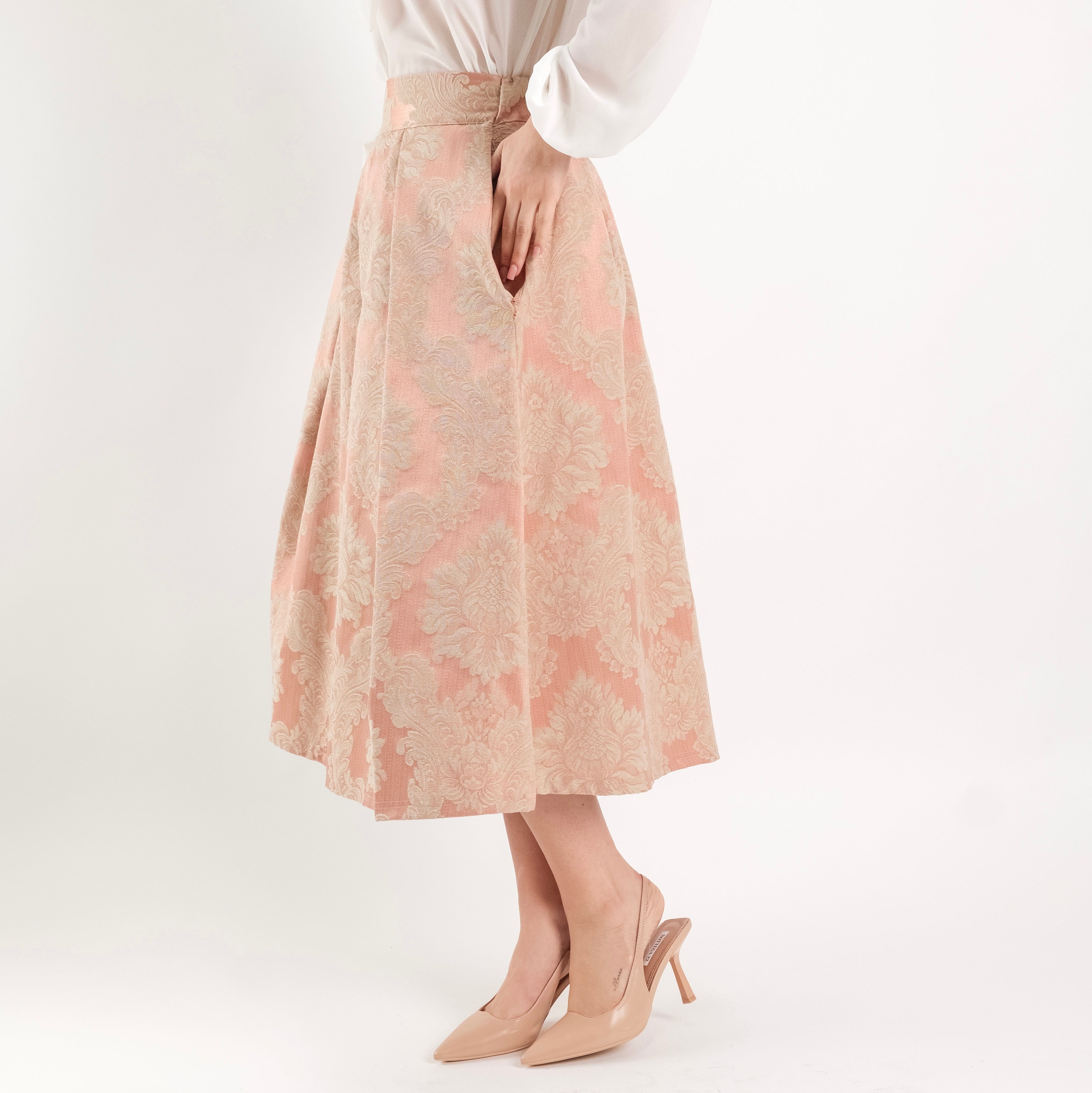 SARTORIA GONNA DAMASCO ROSA