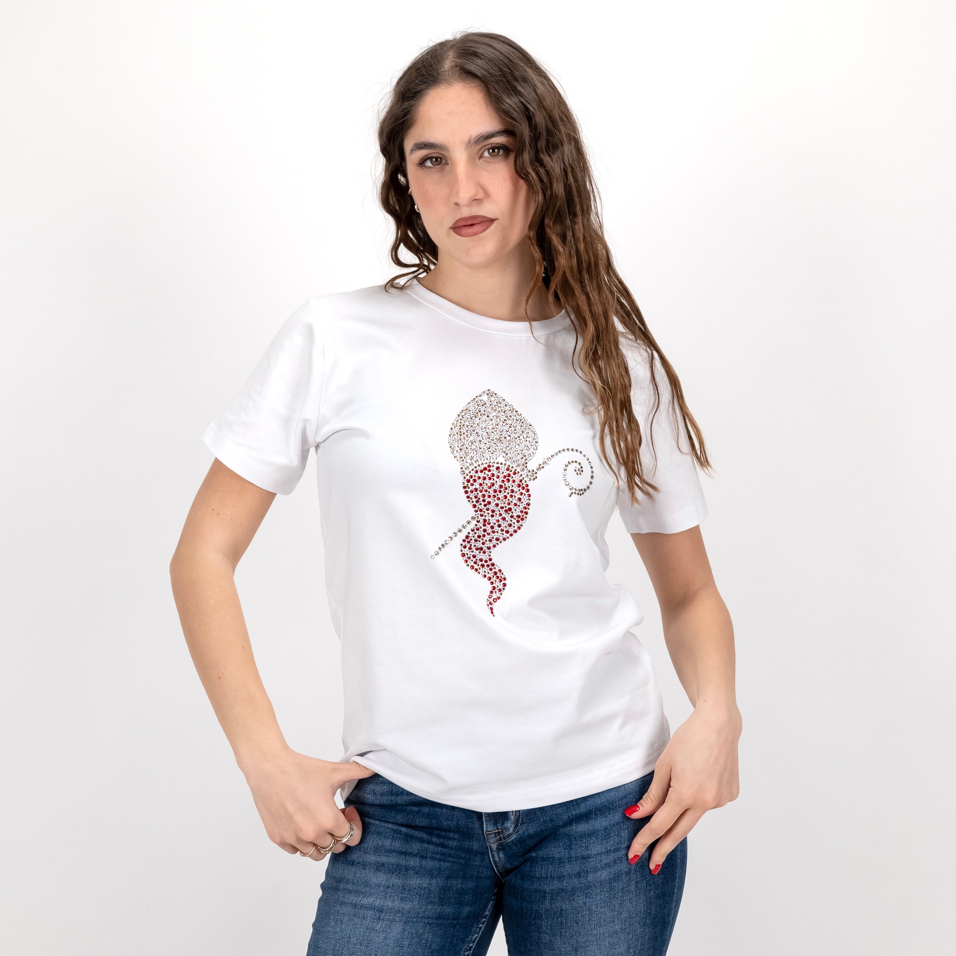 JETAIME T-SHIRT HORN STRASS SAN GENNARO