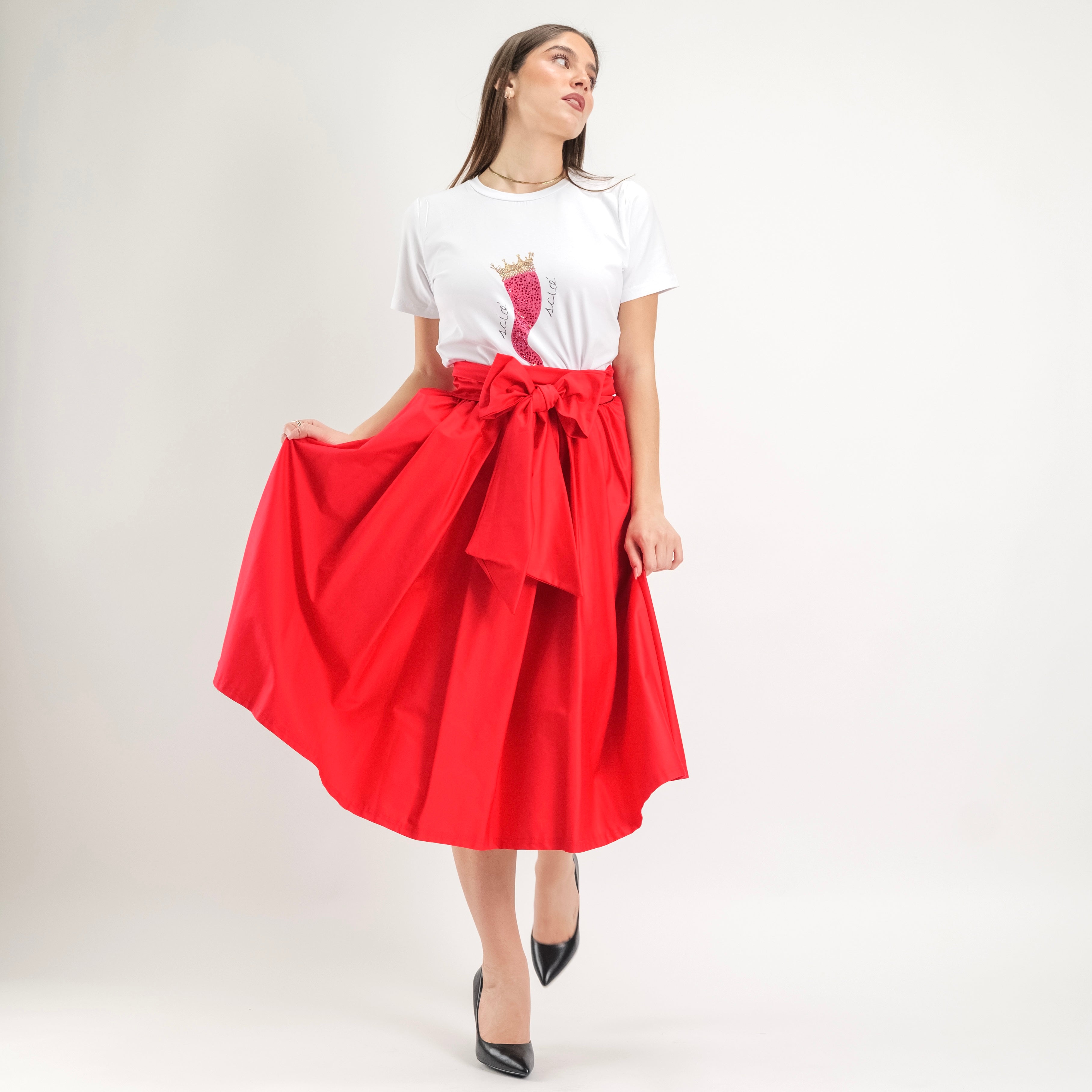 SARTORIA GONNA ECOLE ROSSO
