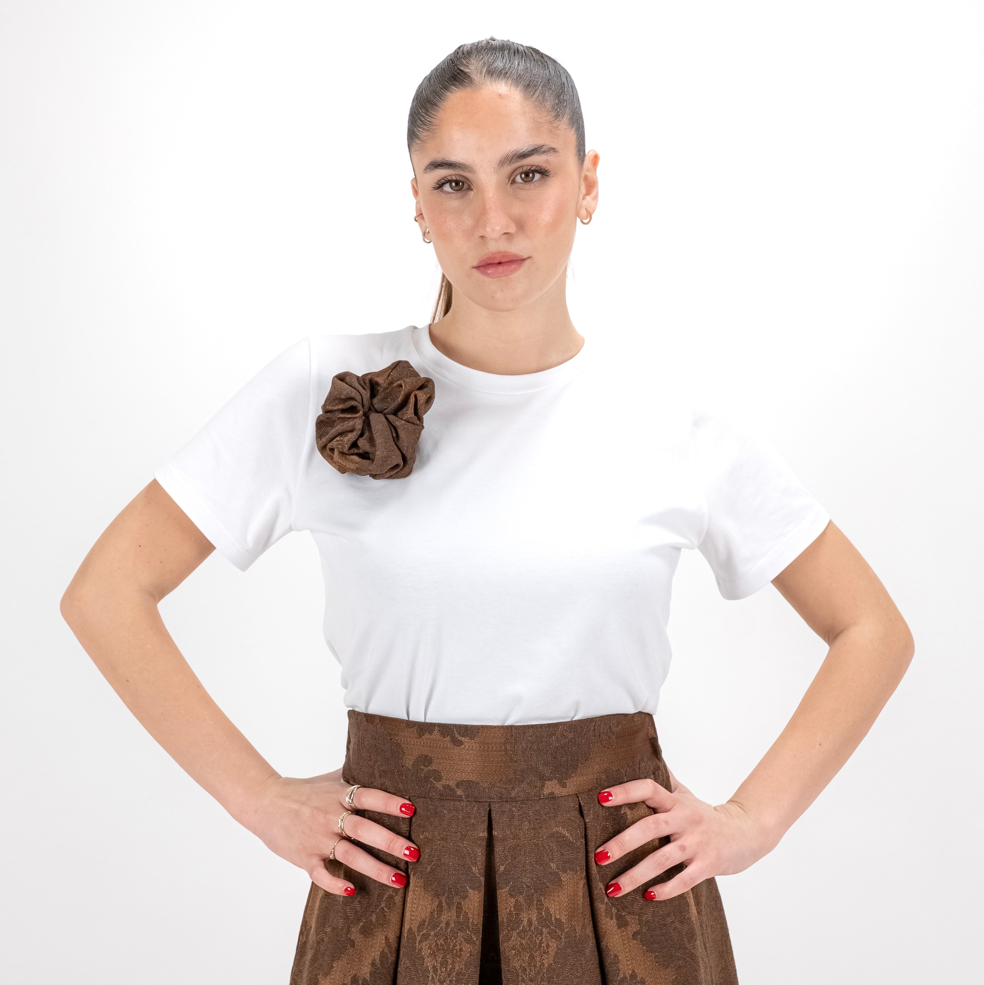 SARTORIA T-SHIRT DAMASCO CHOCCOLATE