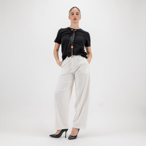 JETAIME PANTALONE BARREL WOOL OFF WHITE