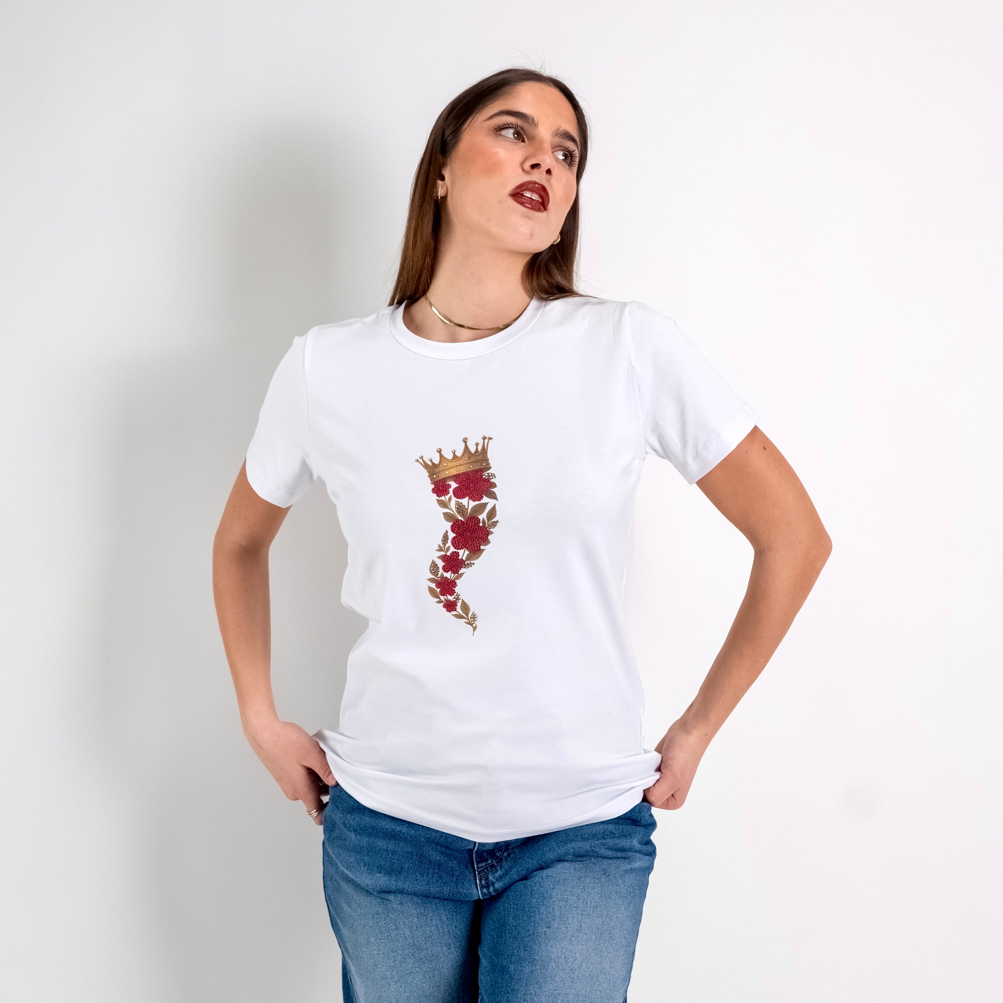 JETAIME T-SHIRT FLOWER HORN ROSSO