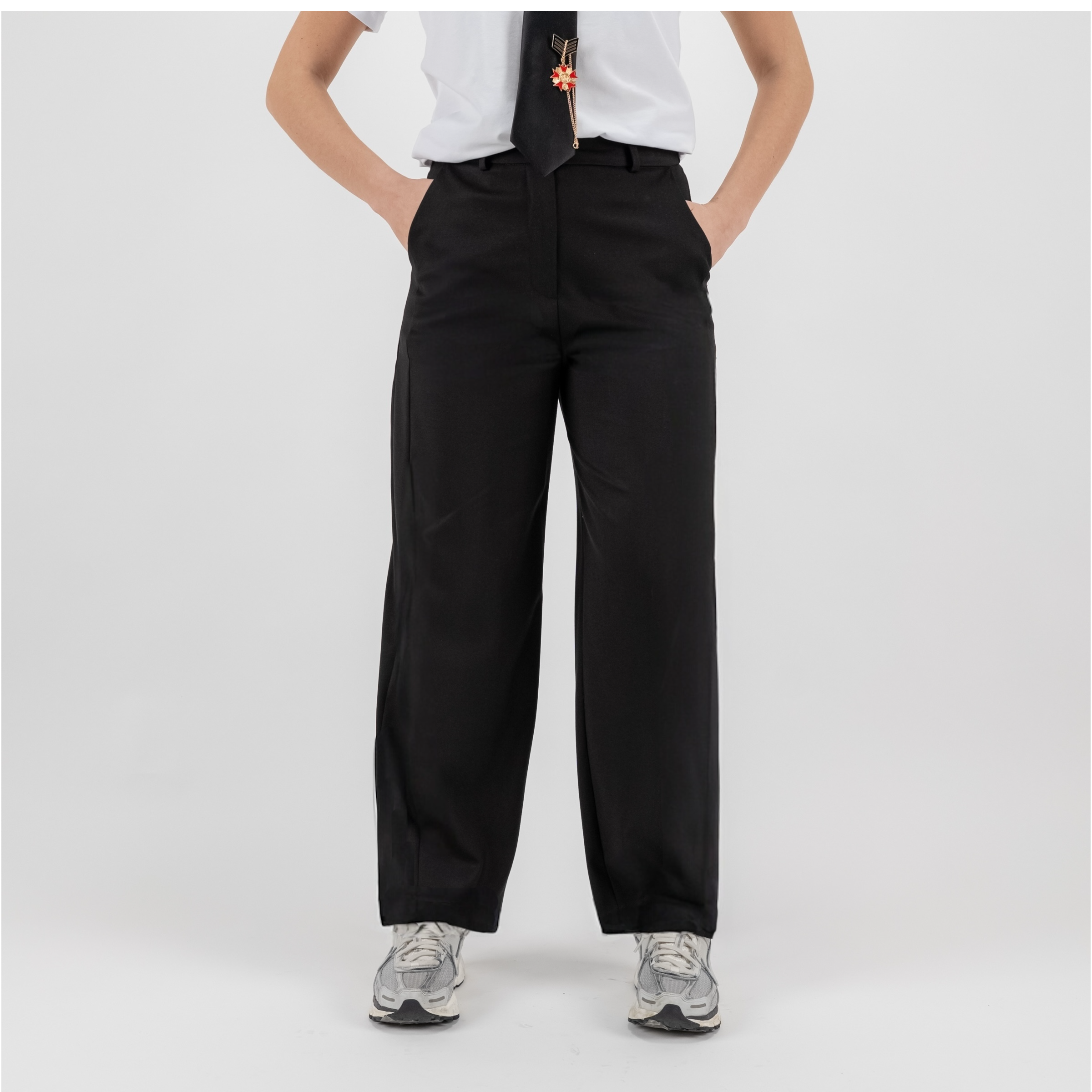 JETAIME PANTALONE BARREL WOOL NERO