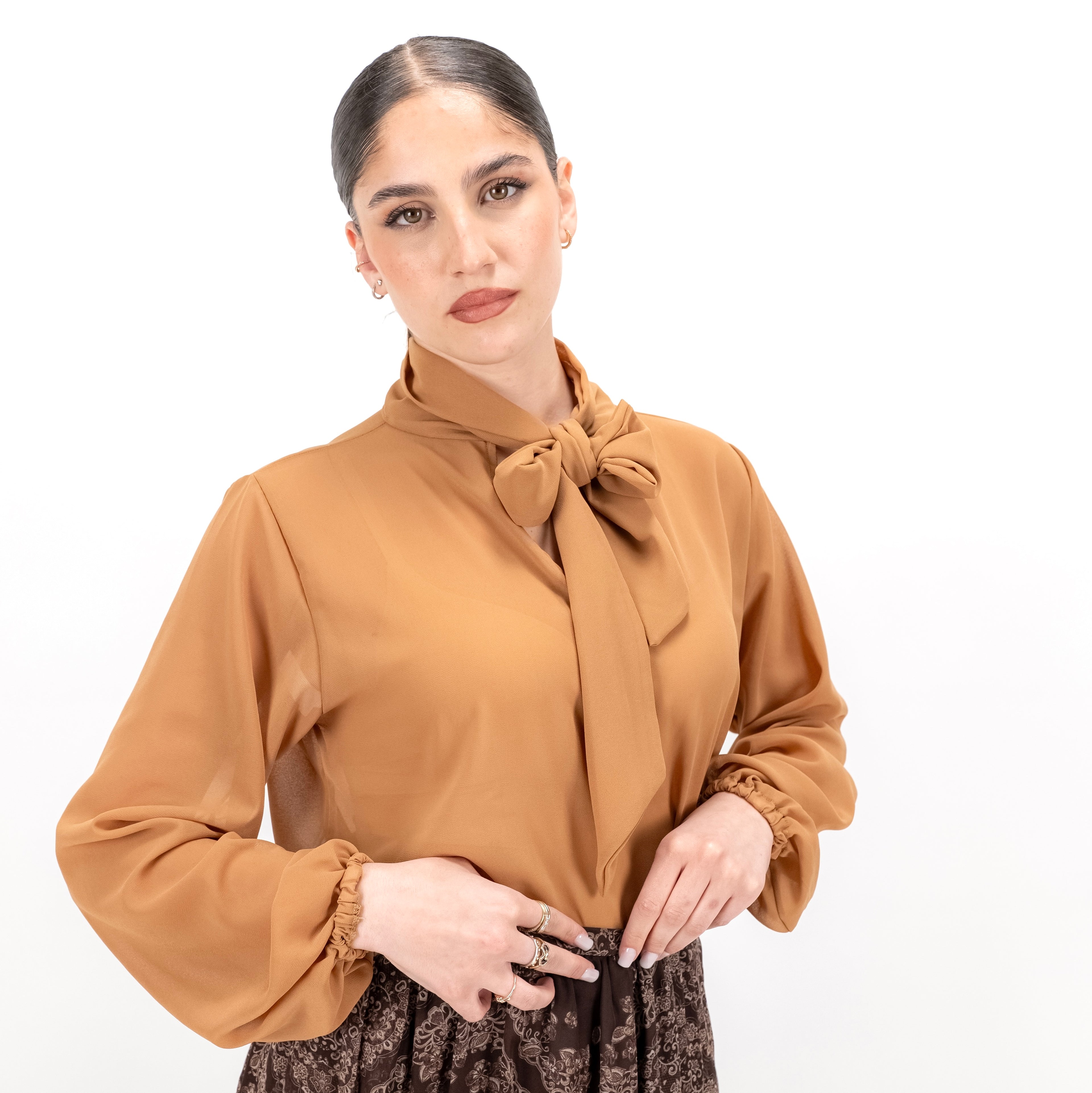 SARTORIA BLUSA FIOCCO RUGGINE