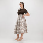 SARTORIA GONNA MIDI TOILE MORO