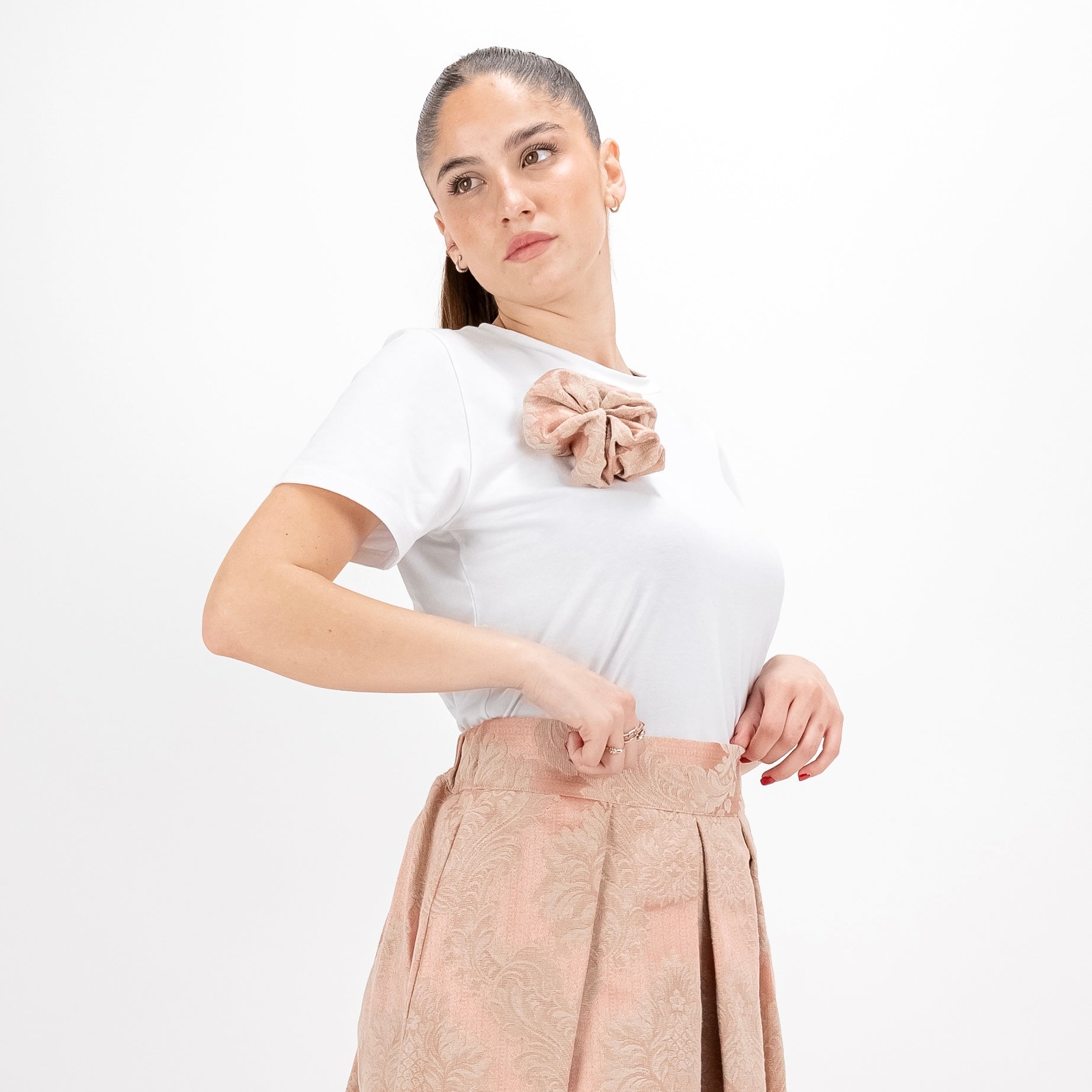 SARTORIA T-SHIRT DAMASCO ROSA