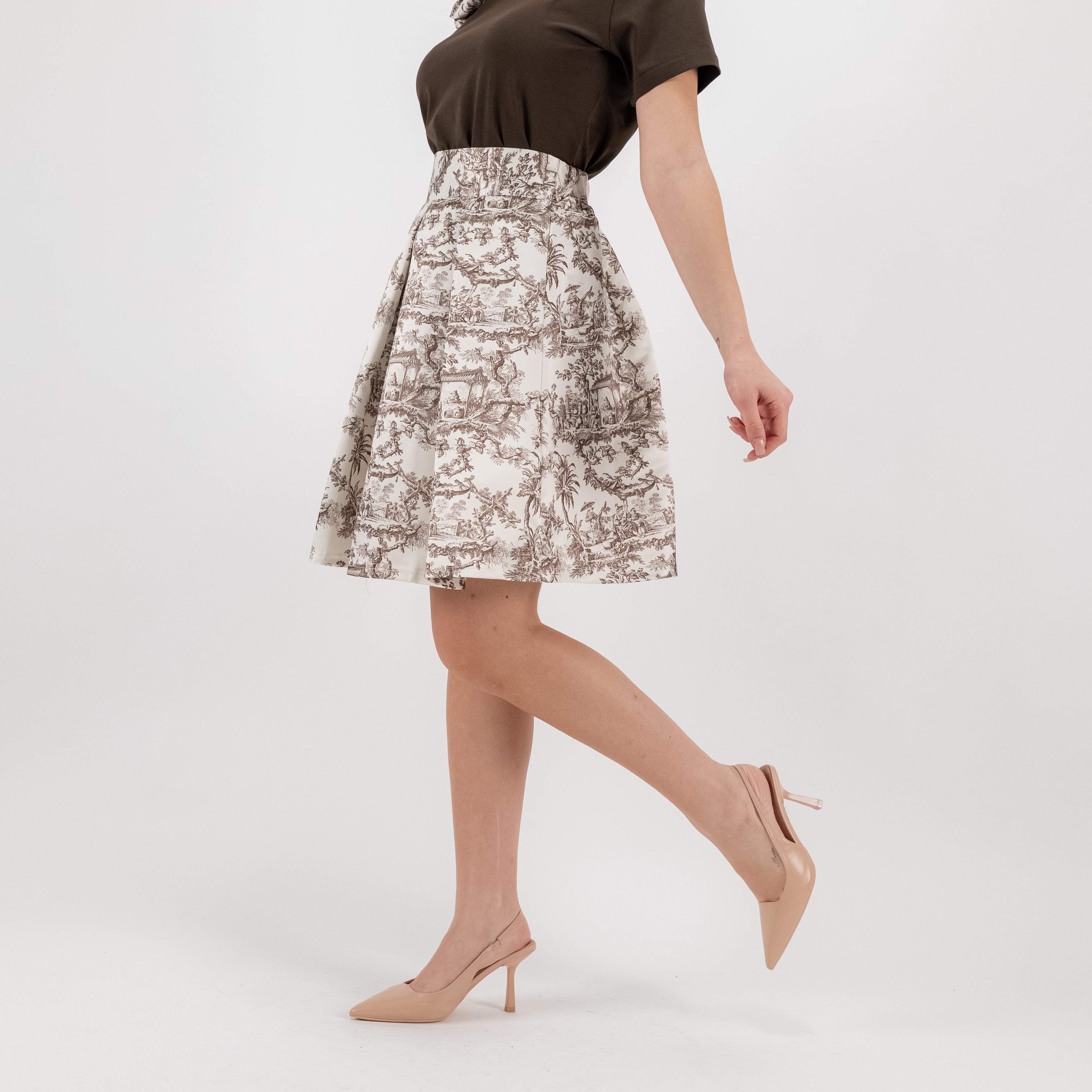 SARTORIA GONNA MINI TOILE MORO