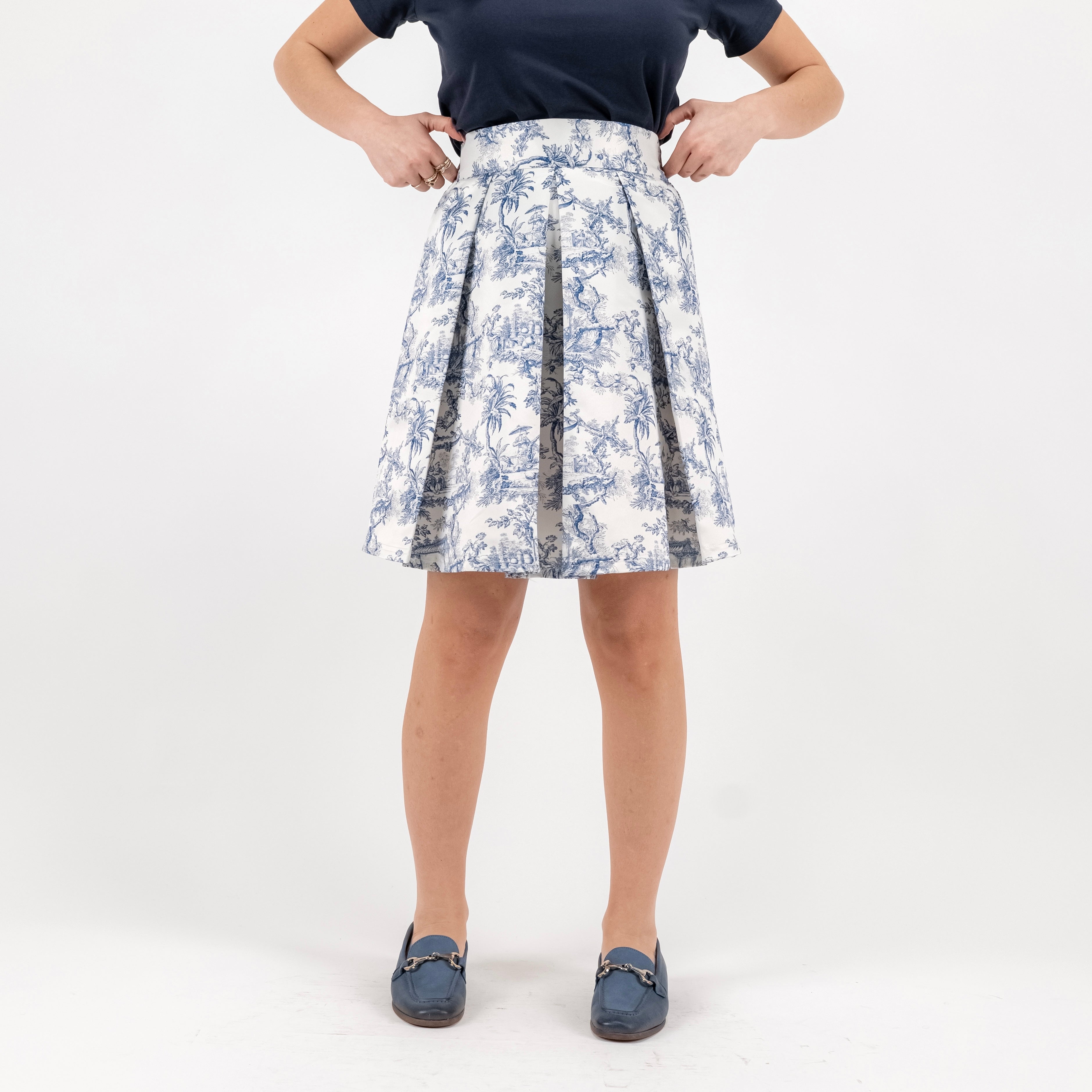 SARTORIA GONNA MINI TOILE BLU