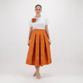 SARTORIA GONNA DAMASCO ARANCIO HERMES