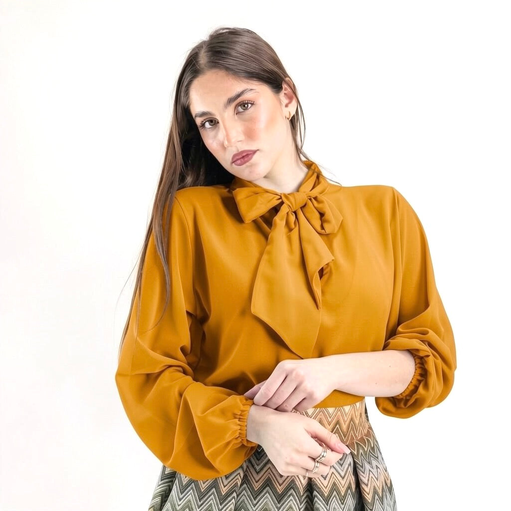 SARTORIA BLUSA FIOCCO RUGGINE