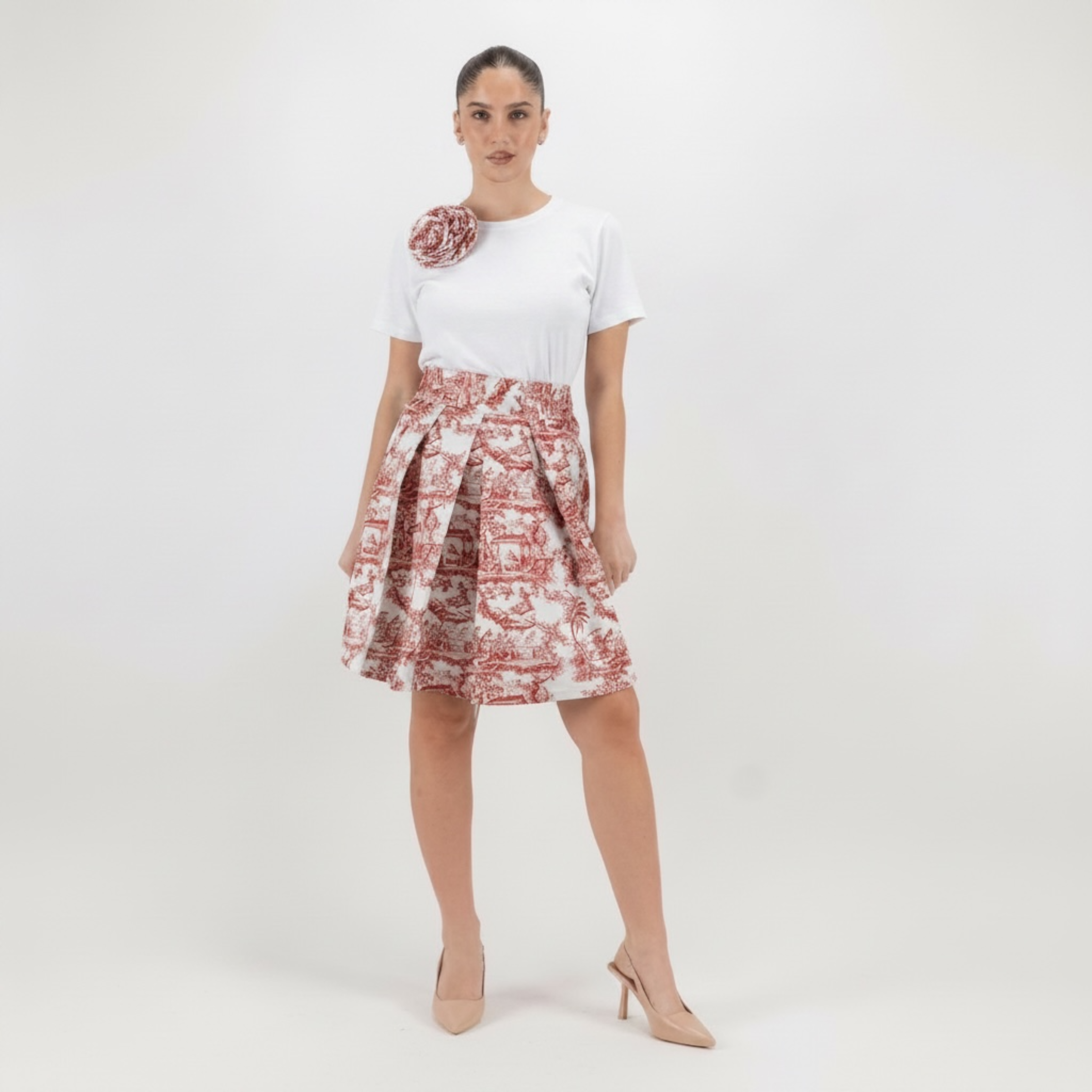 SARTORIA GONNA MINI TOILE ROSSO