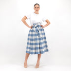 SARTORIA GONNA FIOCCO MADRAS BLU