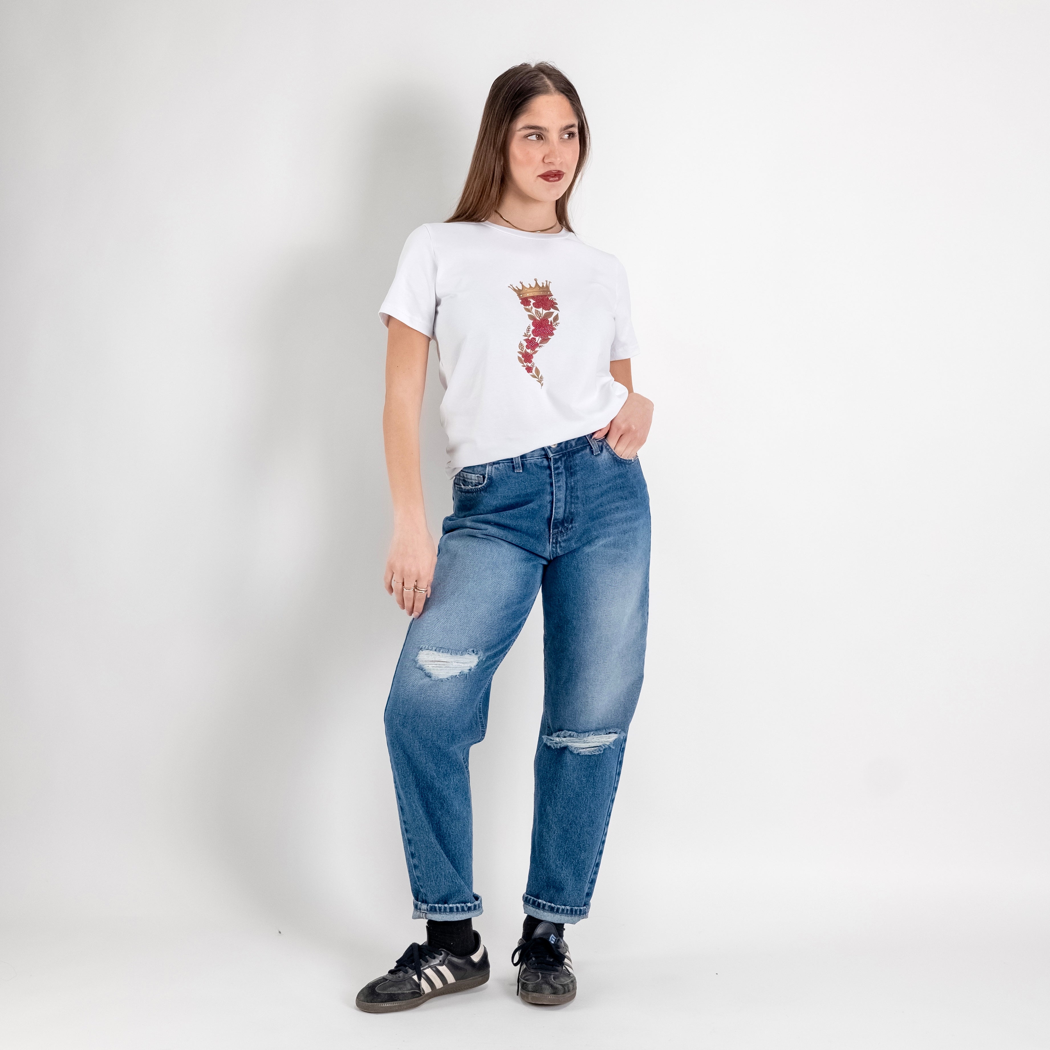 JETAIME T-SHIRT FLOWER HORN ROSSO