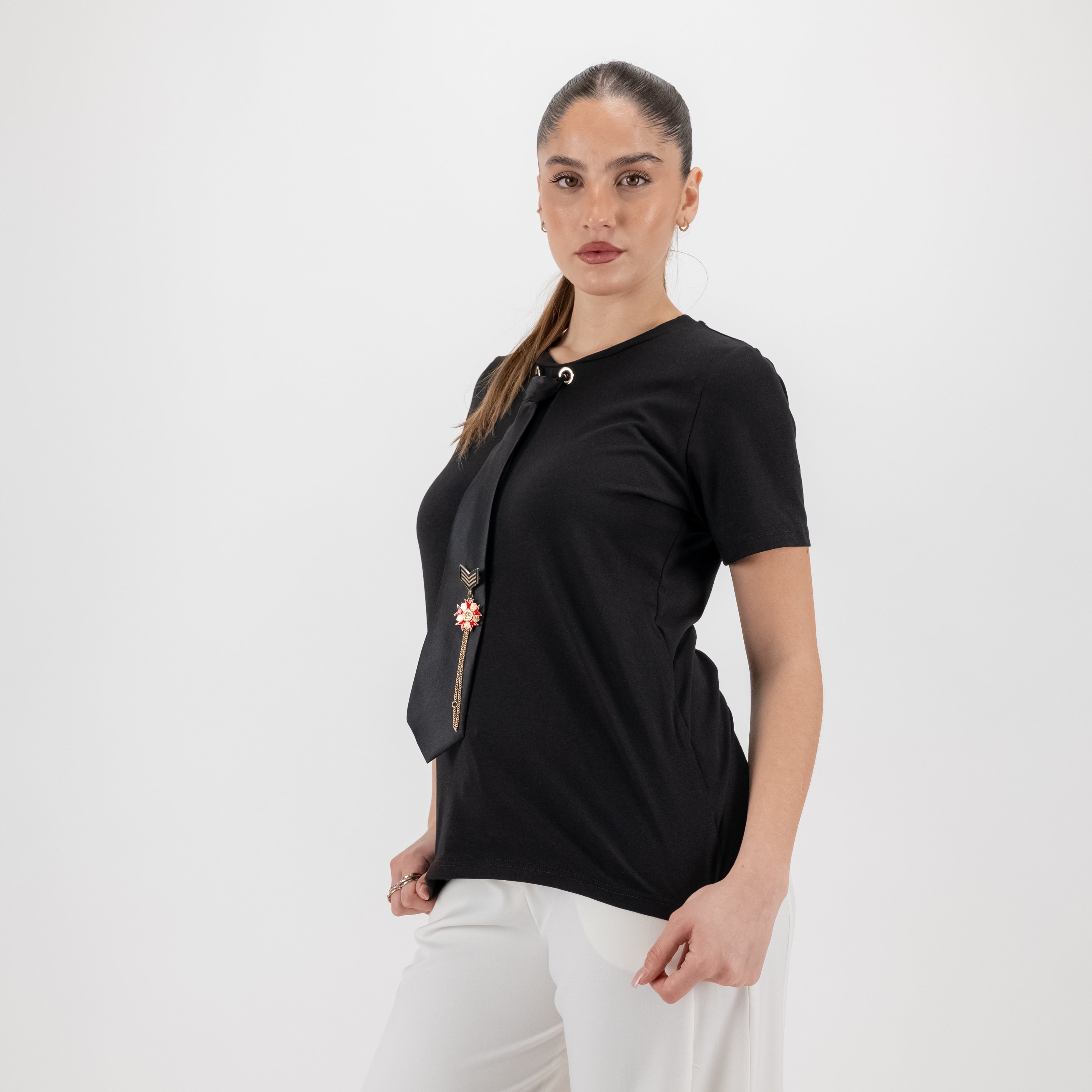 JETAIME T-SHIRT TIE&PIN  NERO