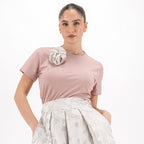SARTORIA T-SHIRT DAMASCO AVORIO