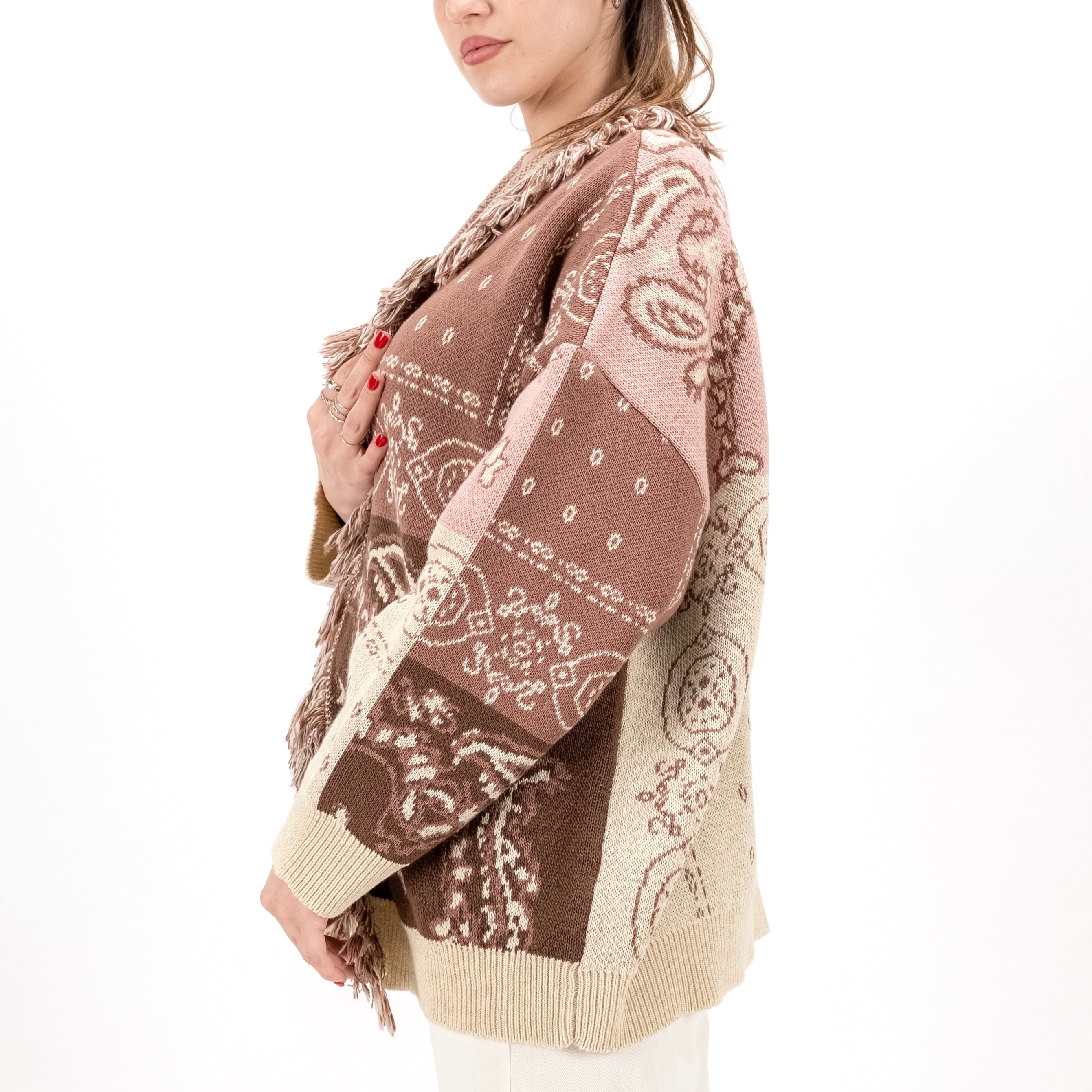 KONTATTO 3M1586C GIACCA JACQUARD FRANGE