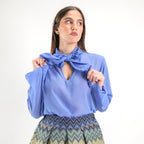 SARTORIA BLUSA FIOCCO AZZURRO