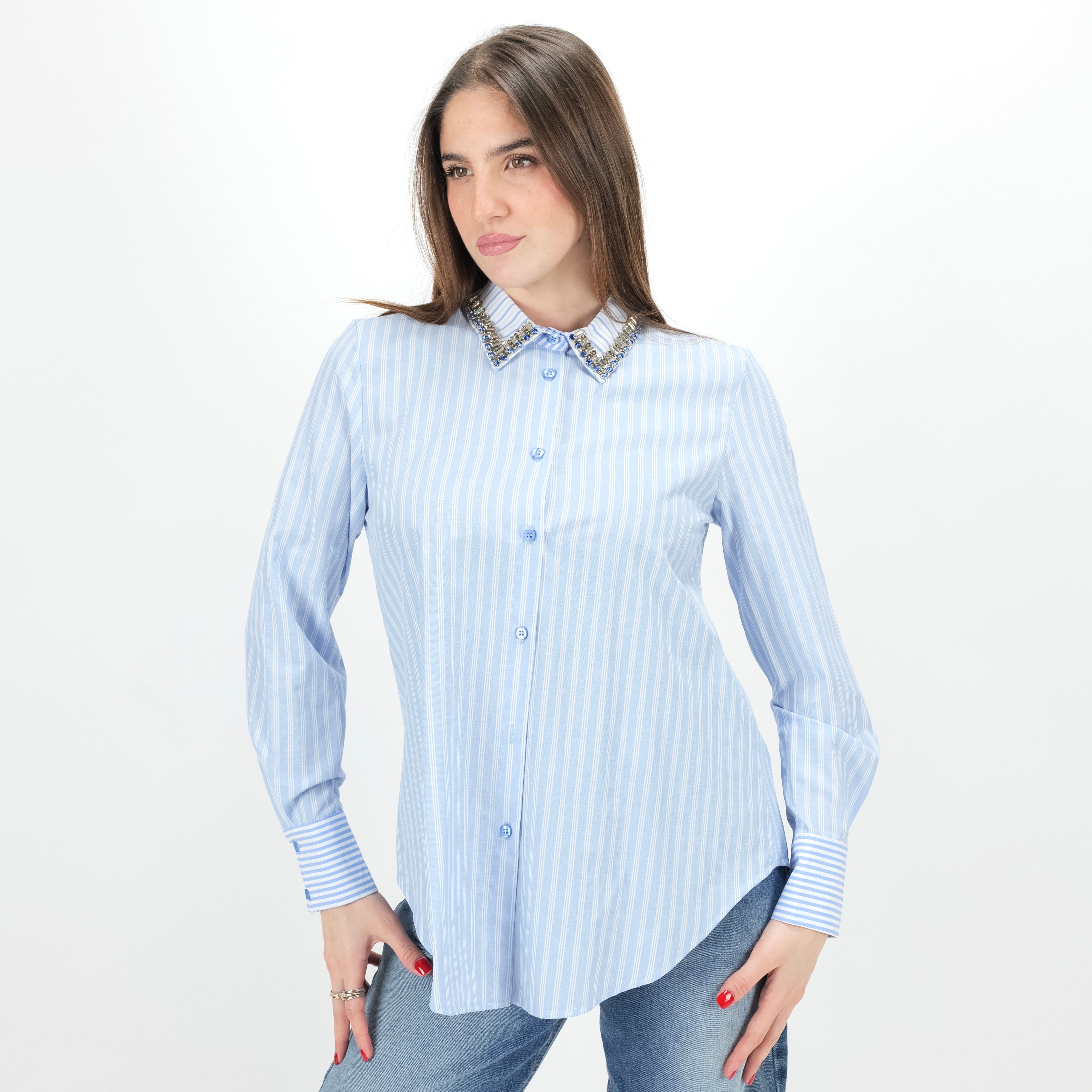 JETAIME CAMICIA STRIPE JEWELS