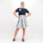SARTORIA GONNA MINI TOILE BLU