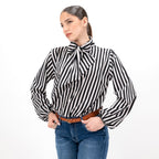 SARTORIA BLUSA FIOCCO STRIPE