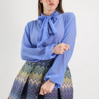 SARTORIA BLUSA FIOCCO AZZURRO