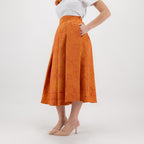 SARTORIA GONNA DAMASCO ARANCIO HERMES