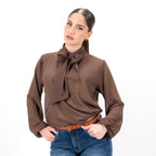SARTORIA BLUSA FIOCCO CIOCCOLATO