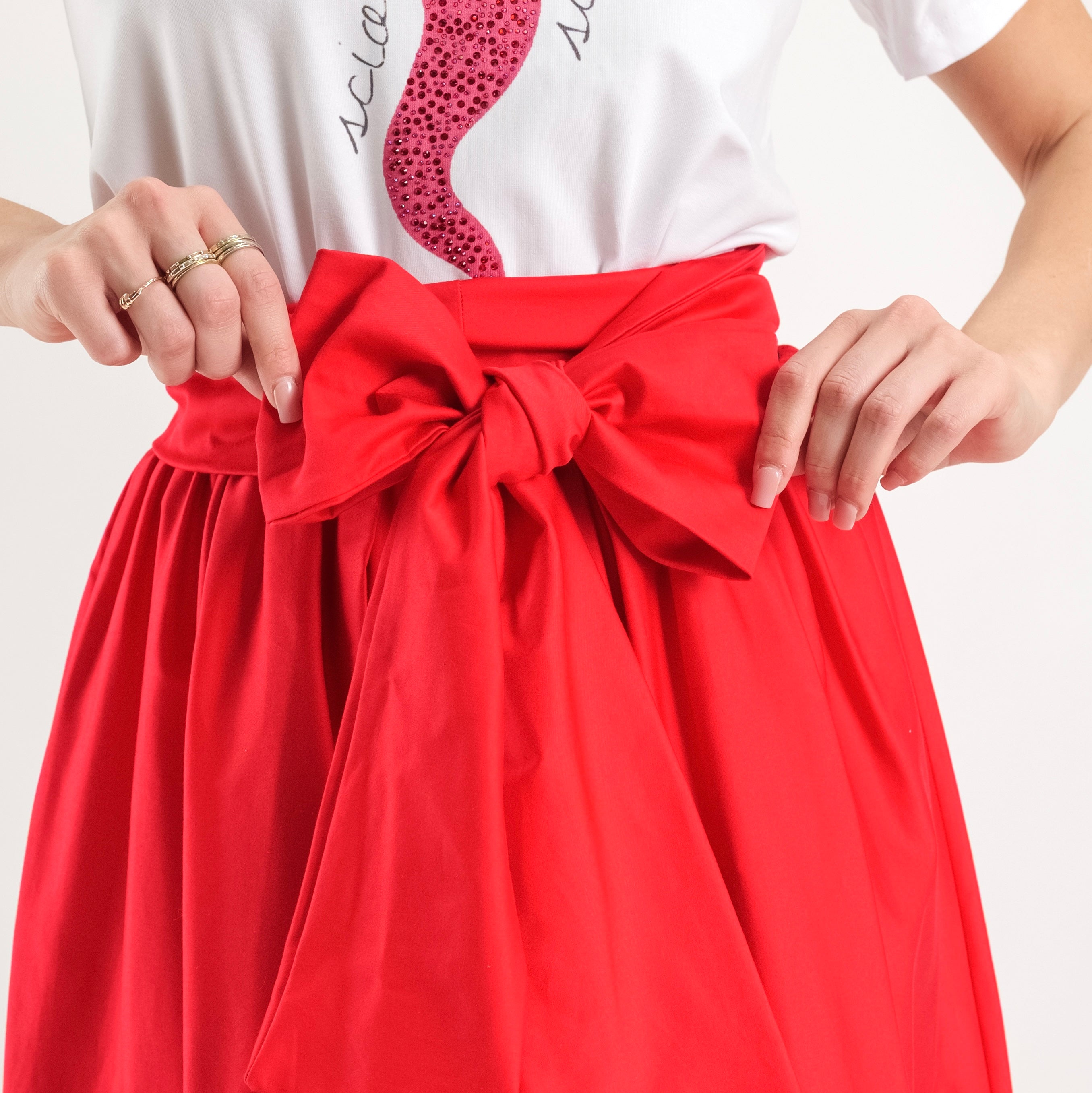 SARTORIA GONNA ECOLE ROSSO