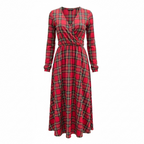 SARTORIA ABITO KIMONO LUNGO TARTAN ROSSO