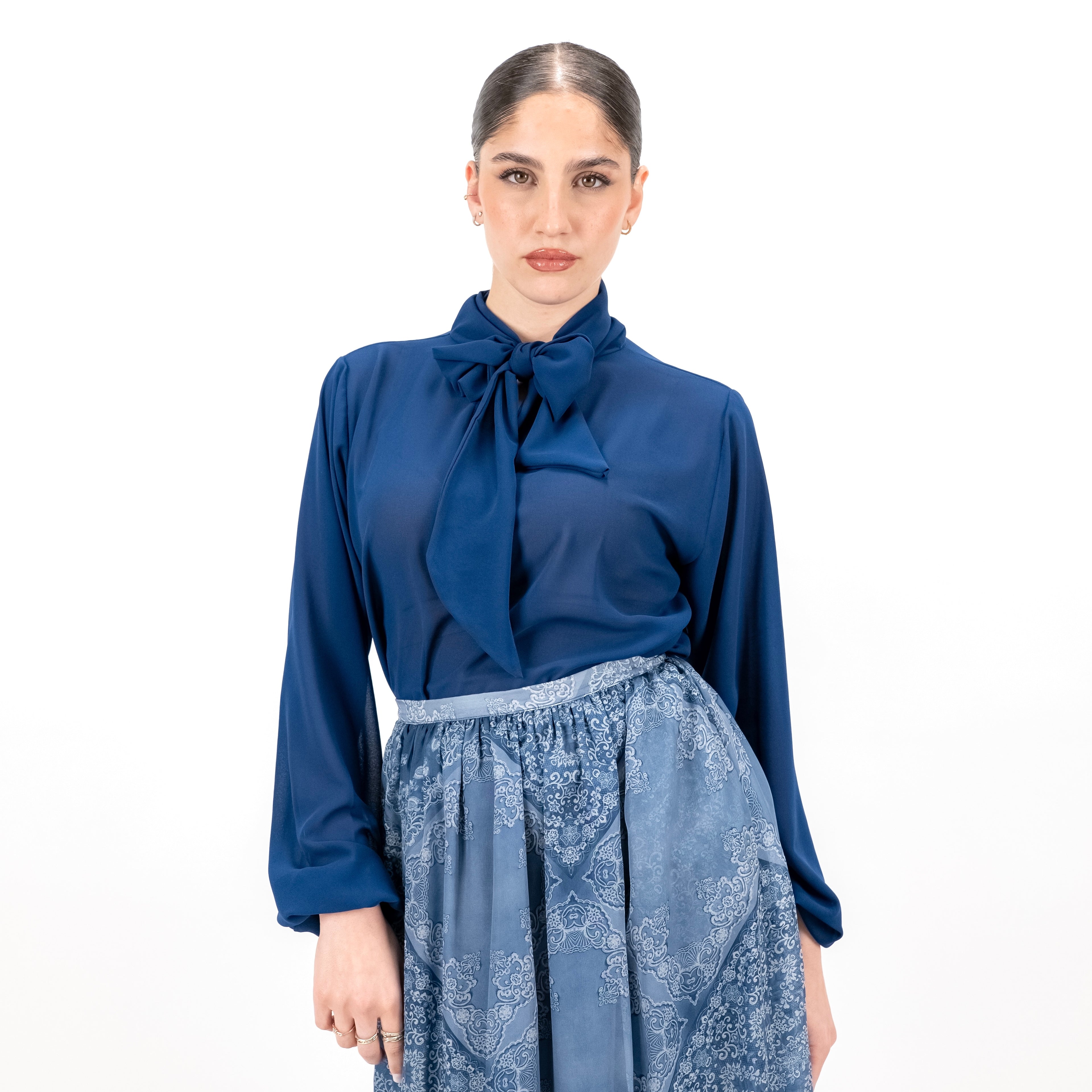 SARTORIA BLUSA FIOCCO BLU