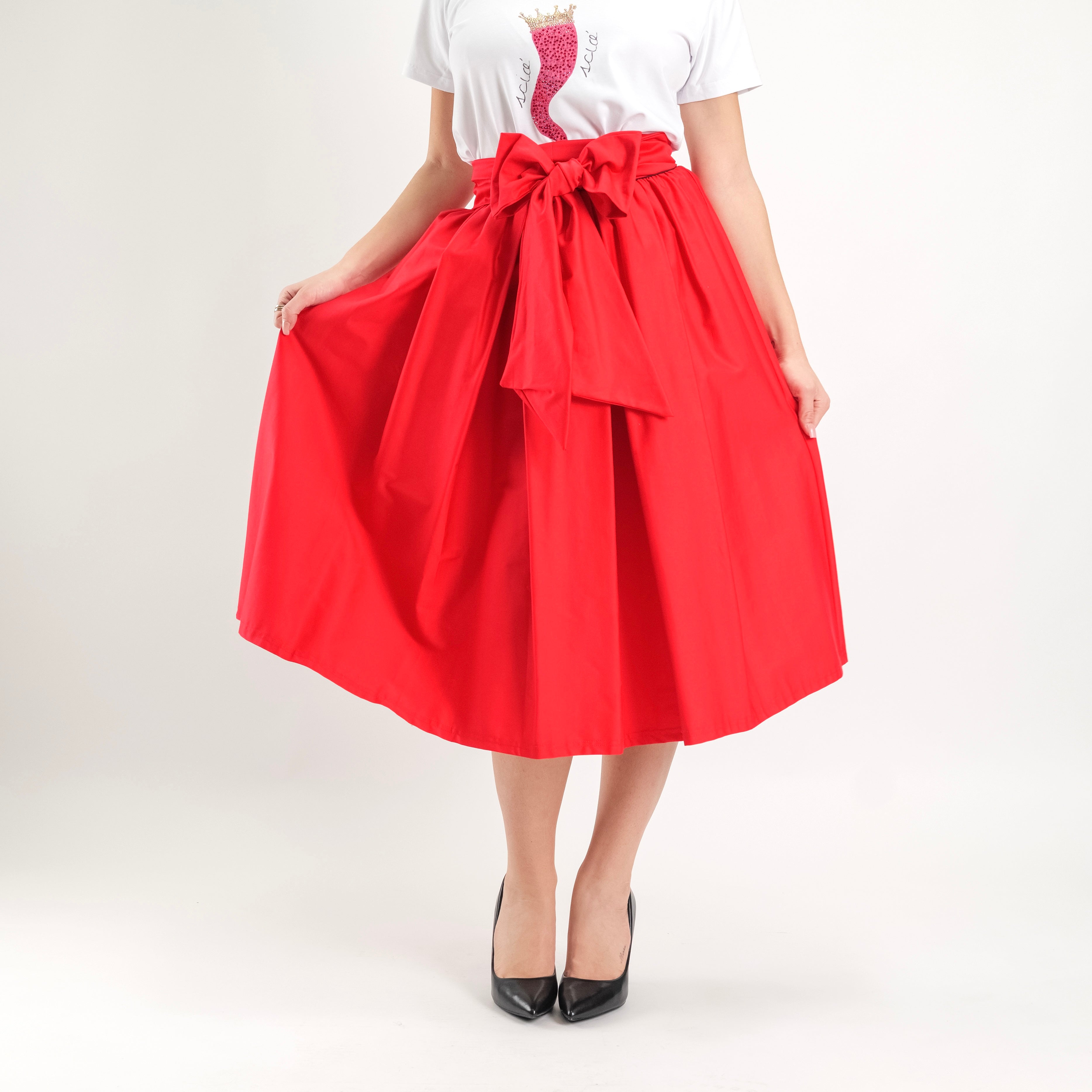 SARTORIA GONNA ECOLE ROSSO