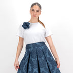 SARTORIA T-SHIRT DAMASCO BLU