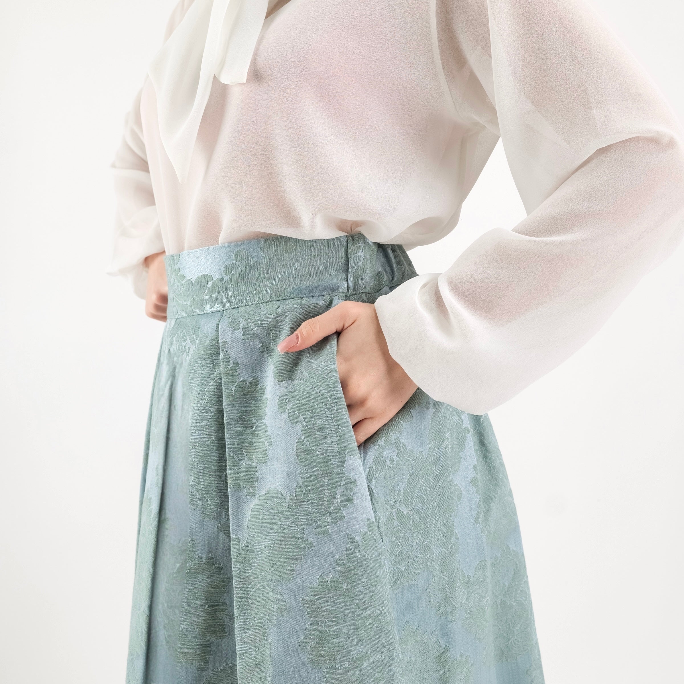 SARTORIA GONNA DAMASCO MENTA