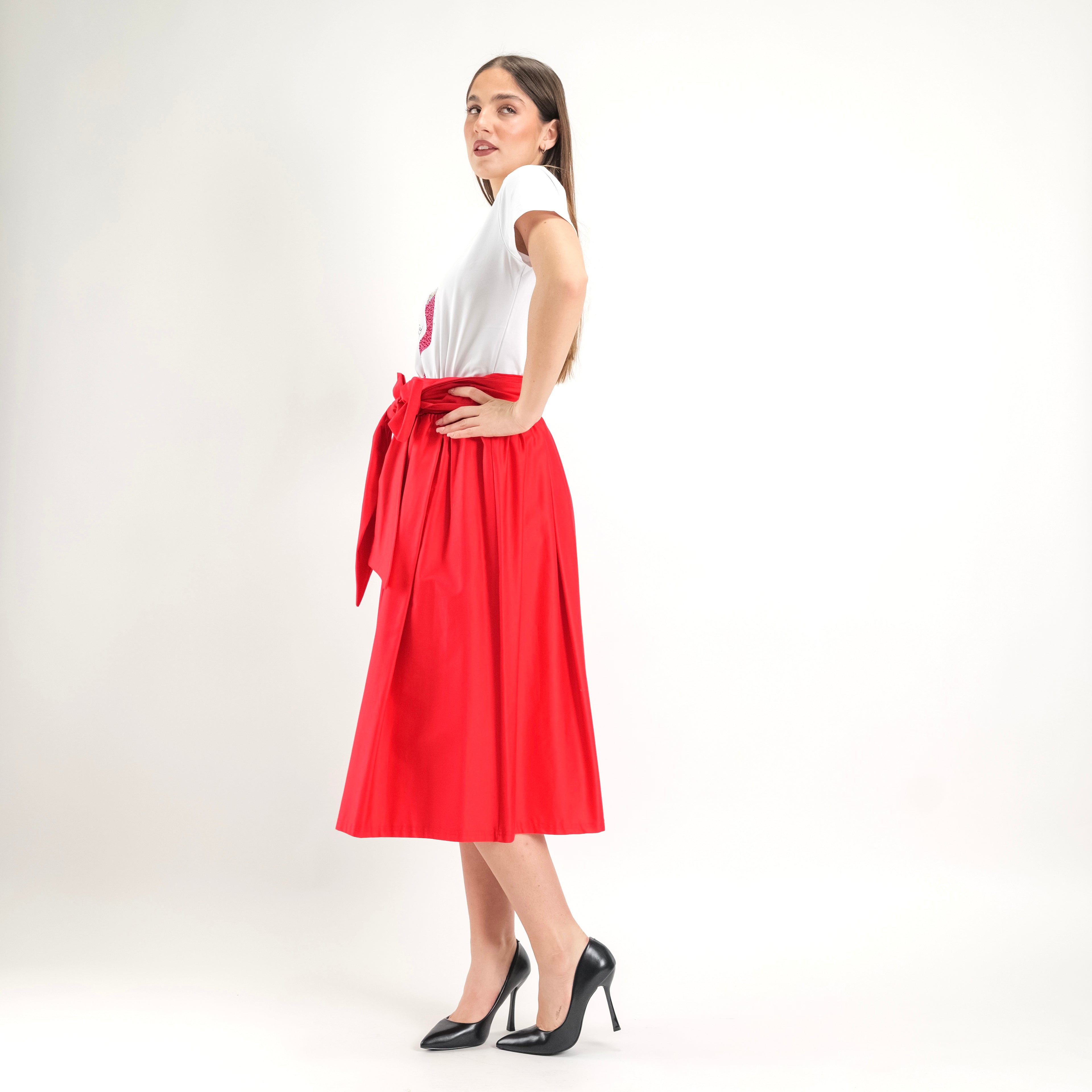 SARTORIA GONNA ECOLE ROSSO