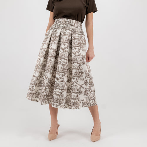 Gonna Midi Toile de Jouy Moro – Sartoria Capresi