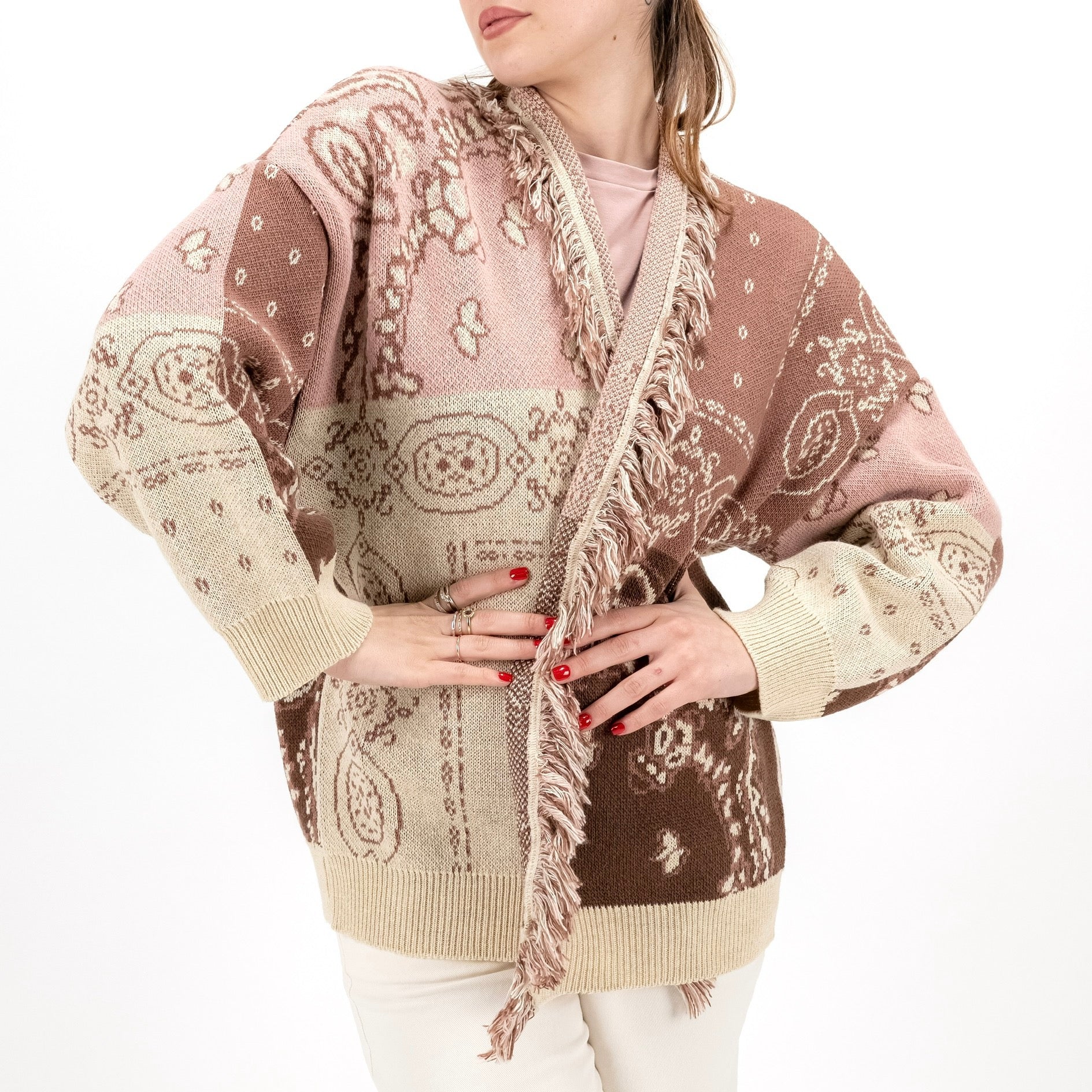 KONTATTO 3M1586C GIACCA JACQUARD FRANGE