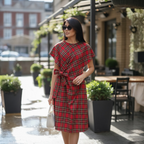 SARTORIA ABITO NODE TARTAN ROSSO