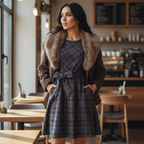 SARTORIA ABITO TARTAN NODE BLUE